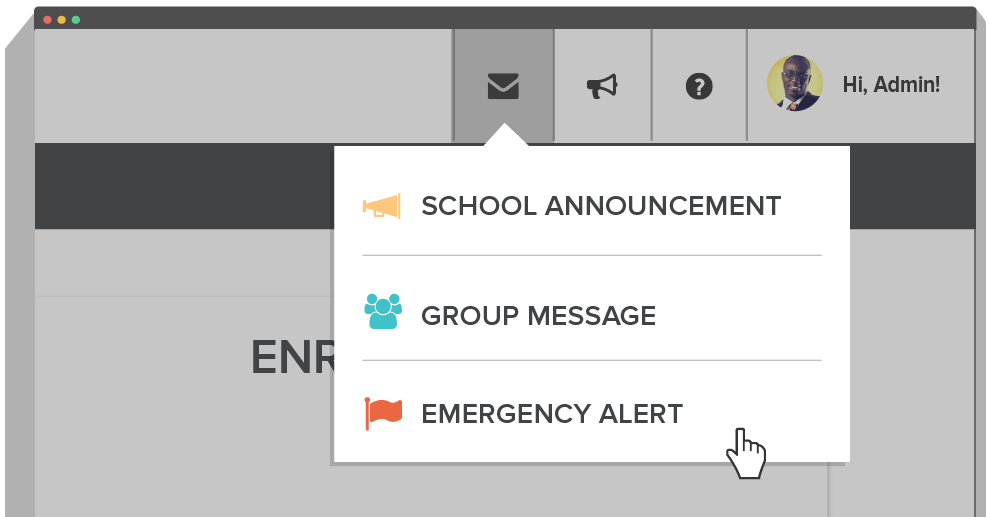 School messsaging and emergency alerts screenshot