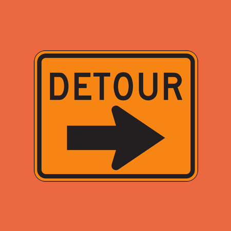 Detour road sign.