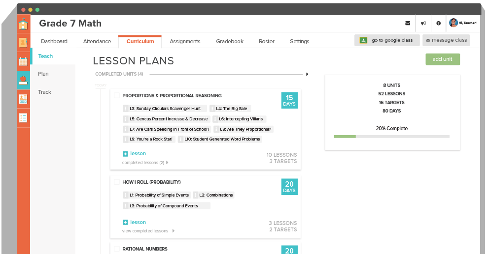 Online Curriculum - Units and Lesson Plans Screenshot