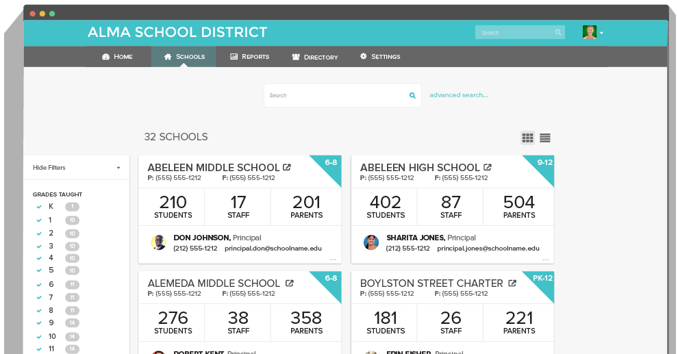 Online District Portal with Unlimited Schools Screenshot
